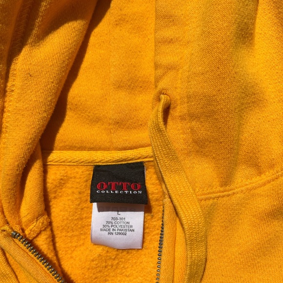 Men's Slappy's Garage Hoodie Yellow Spell-Out L Skateboard San Diego Half Pipe - Picture 4 of 15